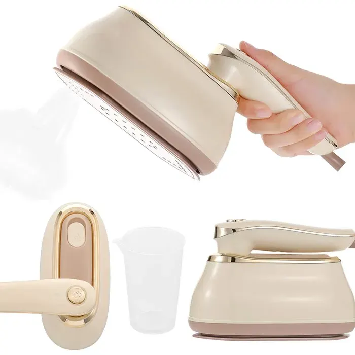 Défroisseur à main portable Voyage2en1VêtementsFer à Repasser 1200WVapeur 180°3Vapeurc170ml20S pour Maison/les VoyagesBeige
