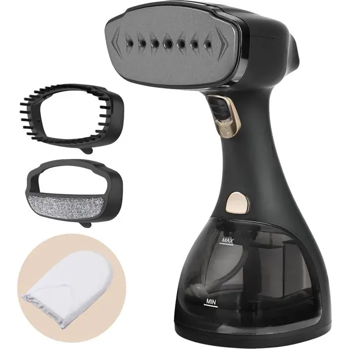 Defroisseur Vapeur 1500W - 25g/min & Réservoir 300ml I Fer à Repasser de Voyage avec Gant I Défroisseur Vapeur Vertical Repassage