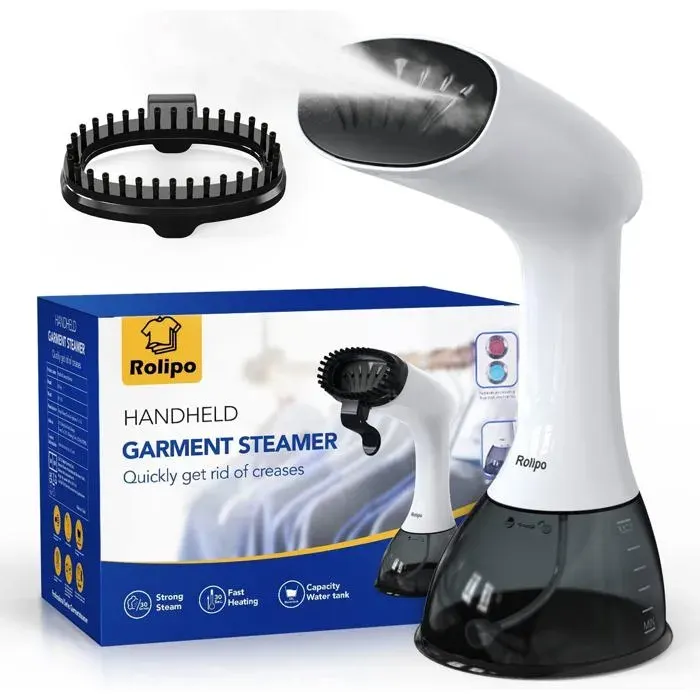 Défroisseur vapeur 1640W portable réservoir 400ml haute puissance pour maison bureau et voyage steamer rapide blanc