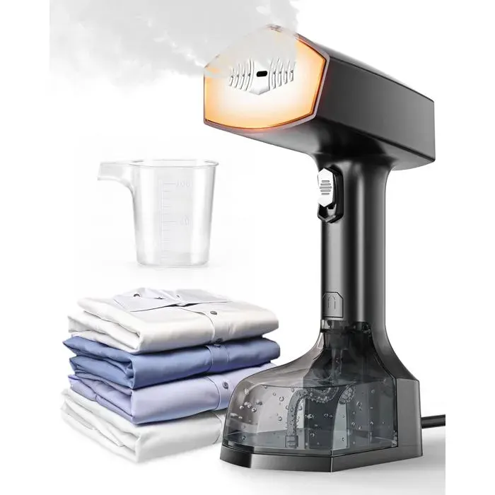 Défroisseur vapeur 2-en-1 noir - 40 g/min - Réservoir amovible 350 ml - 1800 W - Prêt en 20 s