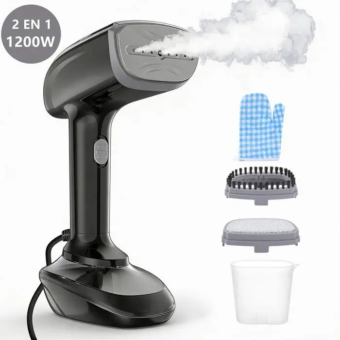 Défroisseur vapeur à main - 1200W - Fer Repasser de Voyage Portable - Chauffage Rapide 20s - Grande Capacit de 300ml - Cordon 1.8 m