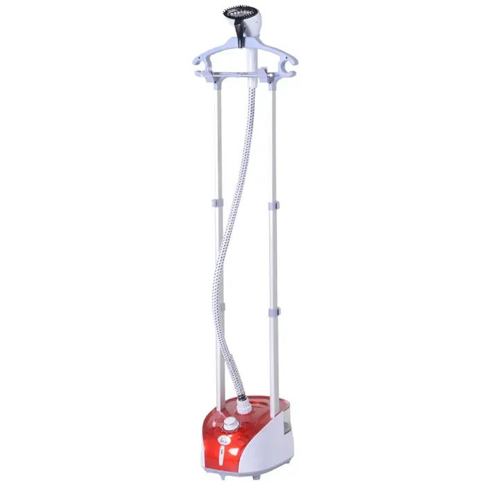 Défroisseur vapeur - HOMCOM - vertical 1950 W débit 32g/min réservoir 2 L 11 températures fer - ABS - rouge
