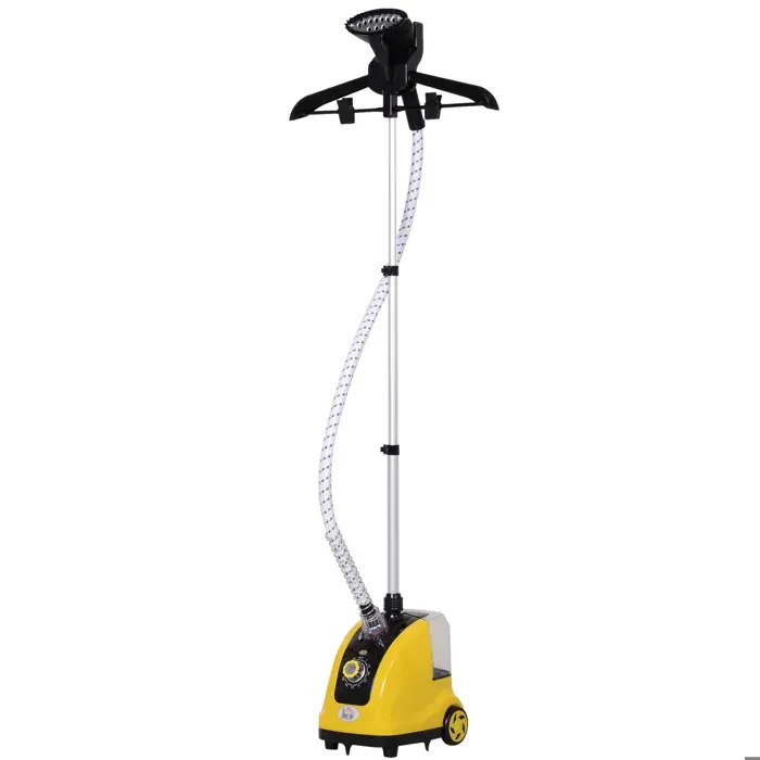 Défroisseur vapeur - HOMCOM - vertical vêtements 14 L 1950 W débit 32g/min tige telescopique - ABS - jaune noir