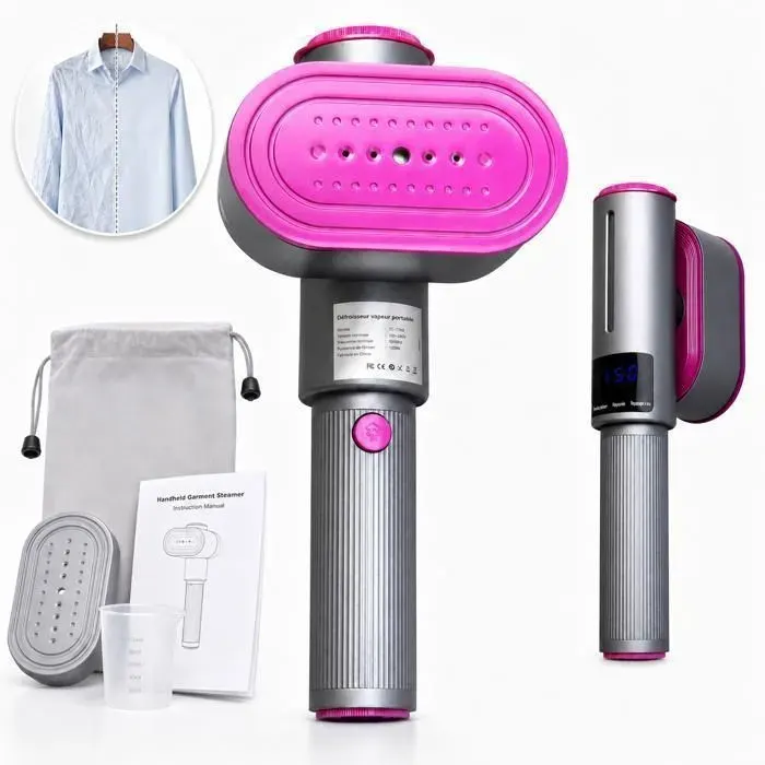 Défroisseur Vapeur INSOUR Portable 1200W Fer Vapeur Voyage 3-en-1 Tête Rotative 90° Réservoir 100 ml Écran LED
