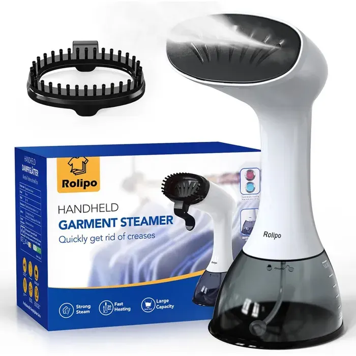 Défroisseur vapeur portable 400 ml chauffe 30 s vapeur 30 g/min défroissage vertical vêtements Blanc