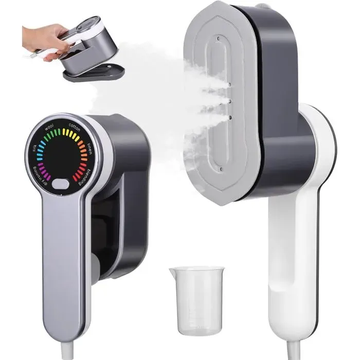 Défroisseur vapeur portable - ESTAMPILLE - 1200W - Réservoir 120ml - 5 niveaux de vapeur - Démarrage rapide 15s — coloris Grise
