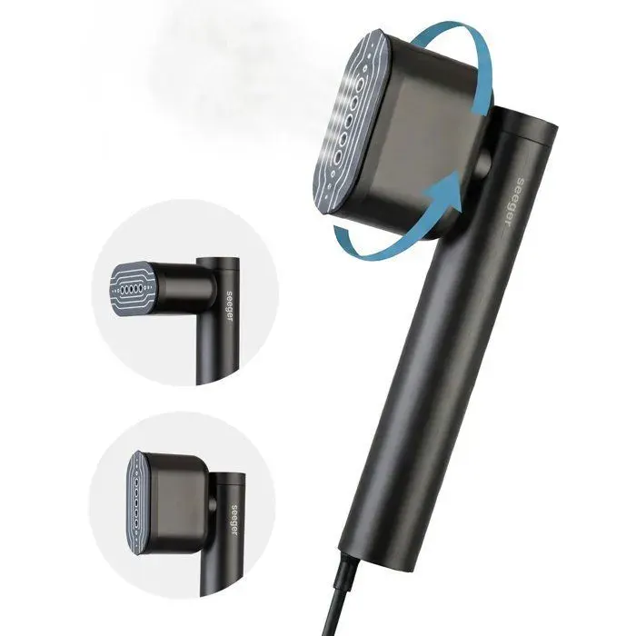 Défroisseur vapeur - SEEGER - SuperSteam - 1200W - Réservoir 120 ml - Chauffe 20s — coloris Noir