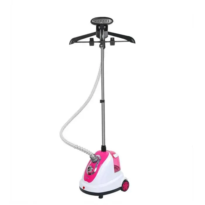 Défroisseur Vapeur Vertical - Hauteur réglable - Avec Cintre et Support Vapeur pour Vêtements - Rose