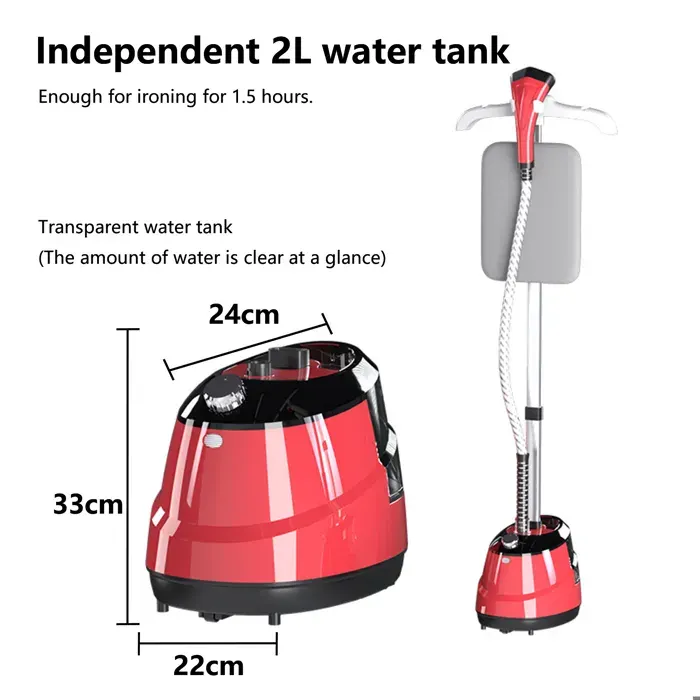 Défroisseur vapeur vertical professionnel 3 en 1 - 2000W/2L - 3 réglages hauteur - 3 types vapeur - 45sec - Défroisseur sur pieds