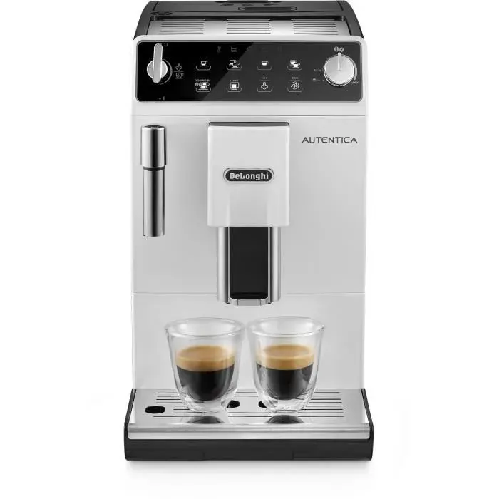 DeLonghi Autentica ETAM 29.513.WB Machine à café automatique avec buse vapeur Cappuccino 15 bar blanc