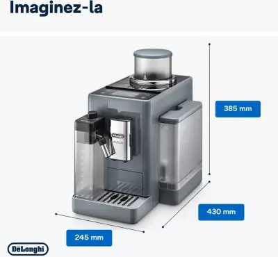 Delonghi - Expresso Broyeur Feb4455.G Rivelia Latte Gris — vue 5