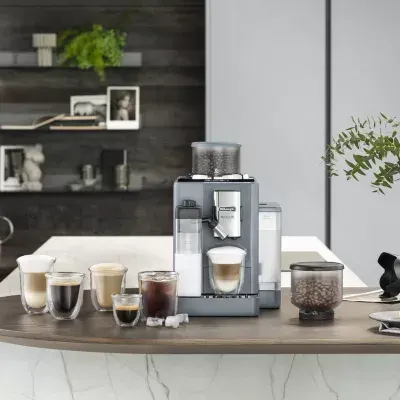 Delonghi - Expresso Broyeur Feb4455.G Rivelia Latte Gris — vue 4