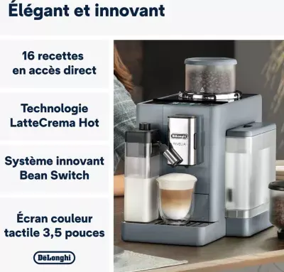 Delonghi - Expresso Broyeur Feb4455.G Rivelia Latte Gris — vue 3