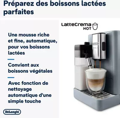 Delonghi - Expresso Broyeur Feb4455.G Rivelia Latte Gris — vue 9