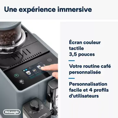 Delonghi - Expresso Broyeur Feb4455.G Rivelia Latte Gris — vue 8