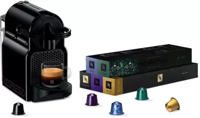 Delonghi Nespresso - Nespresso Inissia En80.B + 50 Capsules