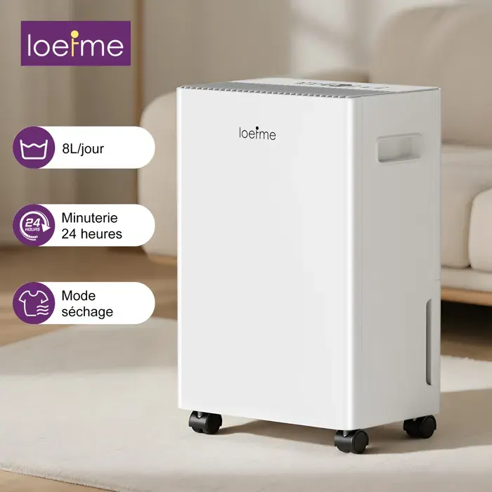 Déshumidificateur - 10L/jour - Intelligent Ultra-Silencieux 3 Modes-Auto/Continu/Personnalisé - Écran LED,purificateur dair - 25m²