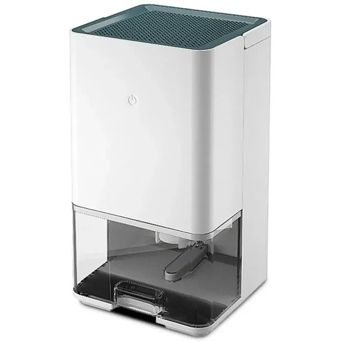 Déshumidificateur 12 L 300 ml/jour 25 °C/HR 80 % arrêt automatique lorsquil est plein 180 x 138 x 260 mm portable blanc