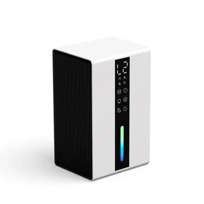 Déshumidificateur 1600 ml affichage LED déshumidification par semi-conducteurs arrêt automatique portable blanc