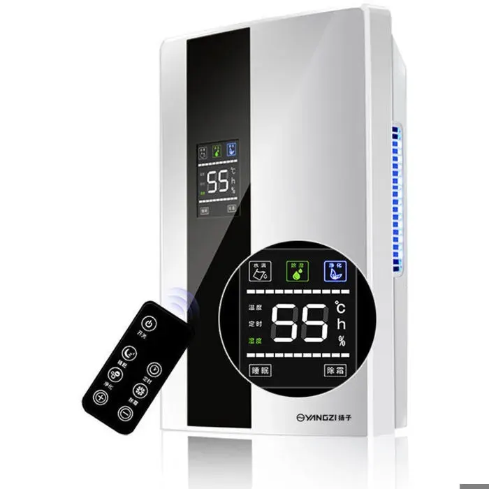 Déshumidificateur 600ml/jour avec réservoir de 2500mlminuterie à distance 24h/24déshumidification de la pièce à 20m² / 30m³blanc