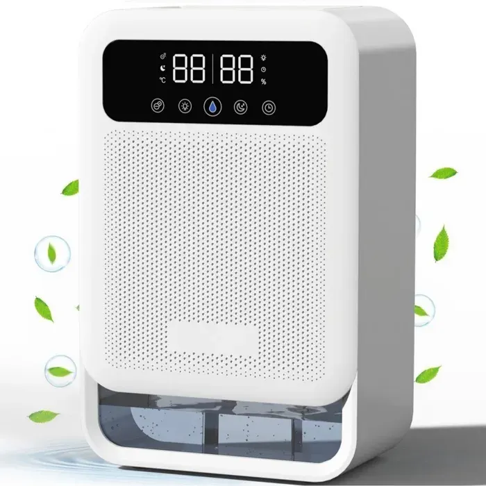 Déshumidificateur 80 W ions négatifs réservoir de 3800 ml écran tactile LED économe en énergie haute efficacité blanc