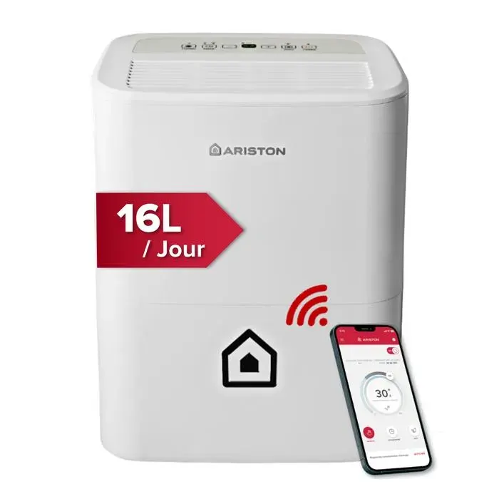 Déshumidificateur - Ariston - Deos 16S NET - 16L - Wi-Fi intégré - Silencieux