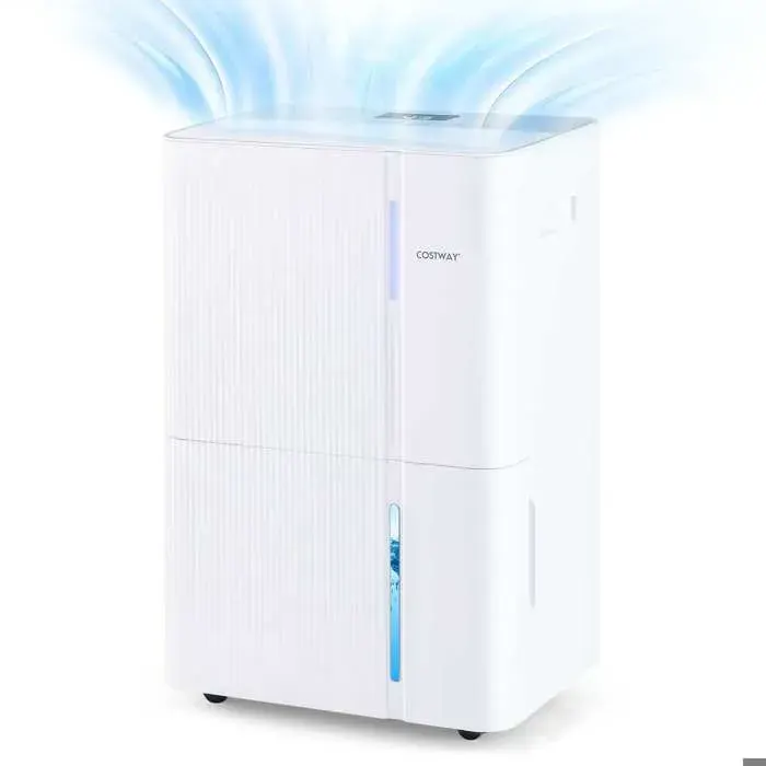 Déshumidificateur blanc 40 L/jour avec 3 modes et écran LED minuterie 24 h pour maison cave et salle de bains
