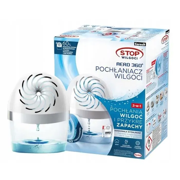 Déshumidificateur - Ceresit - Aero 360 - Blanc - Efficace contre lhumidité - Prévention moisissures