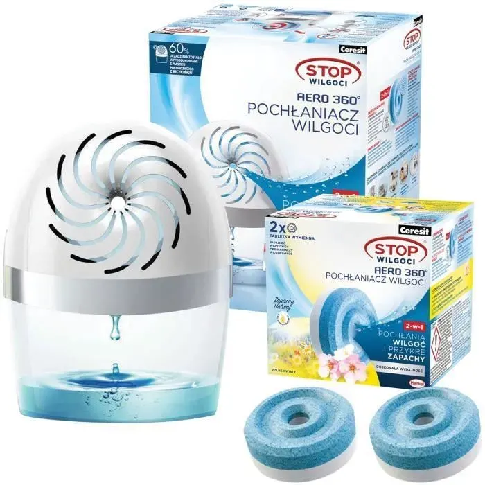 Déshumidificateur - Ceresit - Aero 360 - Silencieux sans électricité - 2x450g fleurs des champs