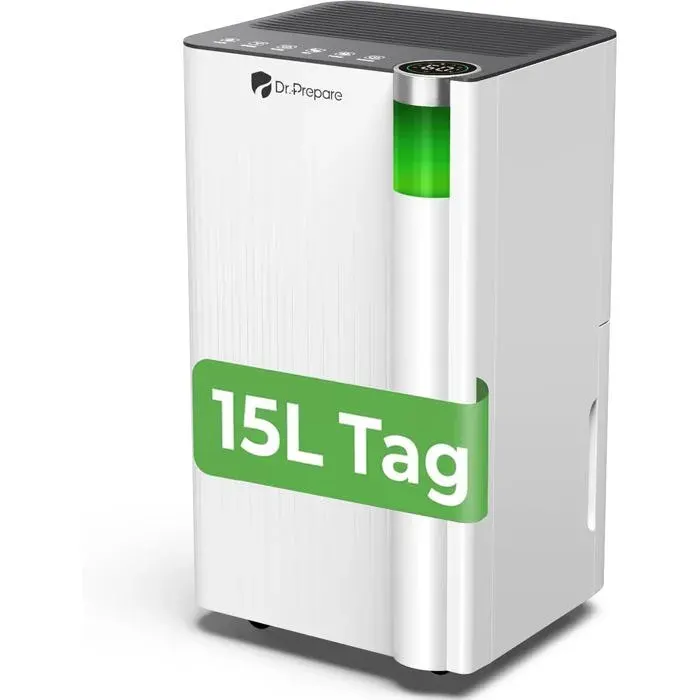 Déshumidificateur D Air 15L/J Séchage Des Vêtements 3 Modes Mode Sommeil 35Db Minuterie 24H Déshumidificateur Electrique Pour