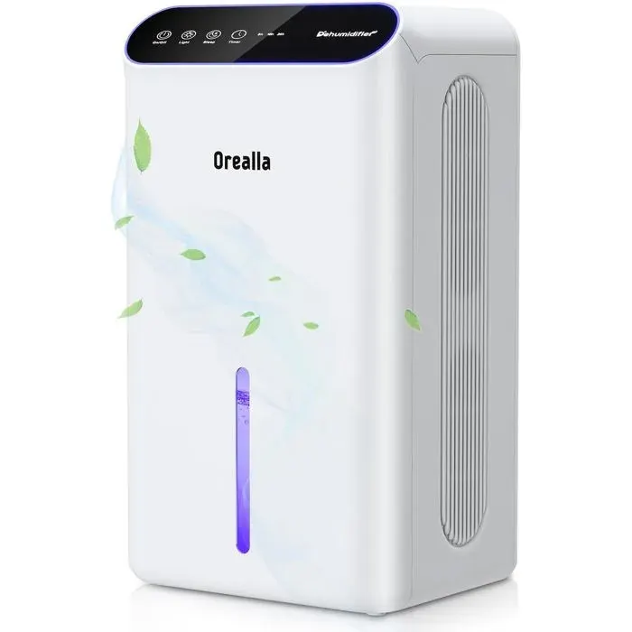 Deshumidificateur D Air 2.5L - Déshumidificateur DAir Electrique Pour Maison Avec Mode Nuit Silencieux 30 Db Minuterie Deshumidif