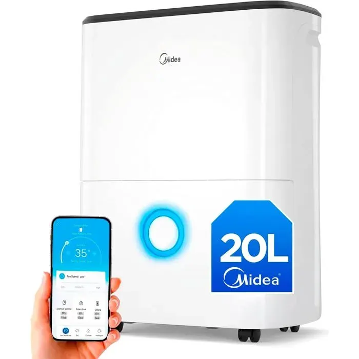 Déshumidificateur D Air Anti Moisissure 20L - Wifi/App Purification Electrique Adsorbeur DHumidité Auto Mode Séchage Du Linge &