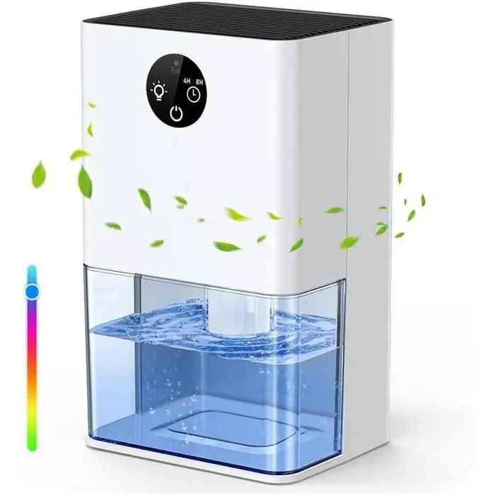 Deshumidificateur D‘Air Anti Moisissure Silencieux Electrique 1800Ml Déshumidificateur Portable Avec 4/8H Minuterie Dégivrage Auto