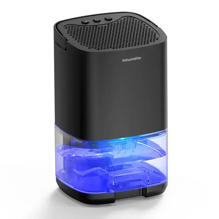 Deshumidificateur d air EDENDIRECT 1000ML Anti Moisissure Portable avec Silencieux 7 LED colorées pour MaisonBainChambreArmoire