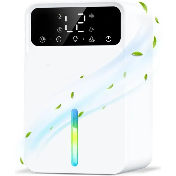 Déshumidificateur D’Air Électrique 1500Ml Avec 12Hminuterie Dégivrage Auto Arrêt Auto Silencieux 7 Lumières Led Pour Maison