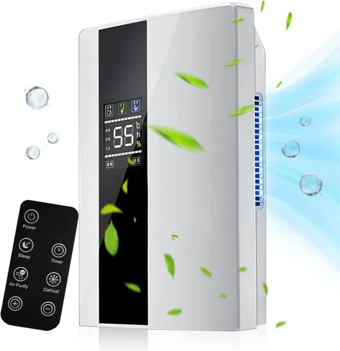 Deshumidificateur D Air Electrique 2200ml Deshumidificateur D Air Anti Moisissure Silencieux Compact DéShumidificateur Pour
