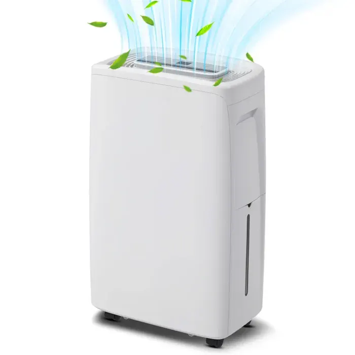 Deshumidificateur d Air électrique silencieux 12 L/jour 4 modes 2 vitesses 29 x 18 x 49 cm blanc