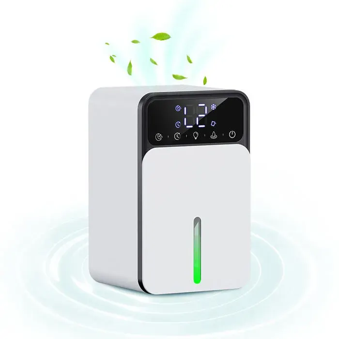 Deshumidificateur d air1500ML Déshumidificateur d air Electrique avec 12H de Minuterie 7 Lumières de Couleur Dégivrage Automati