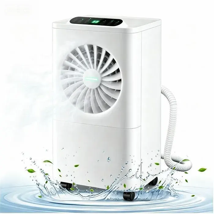 Déshumidificateur dair 12L/jour Réservoir 2500ml Déshumidificateur à Compresseur Indicateur LED Fonction sèche-linge - Minuterie