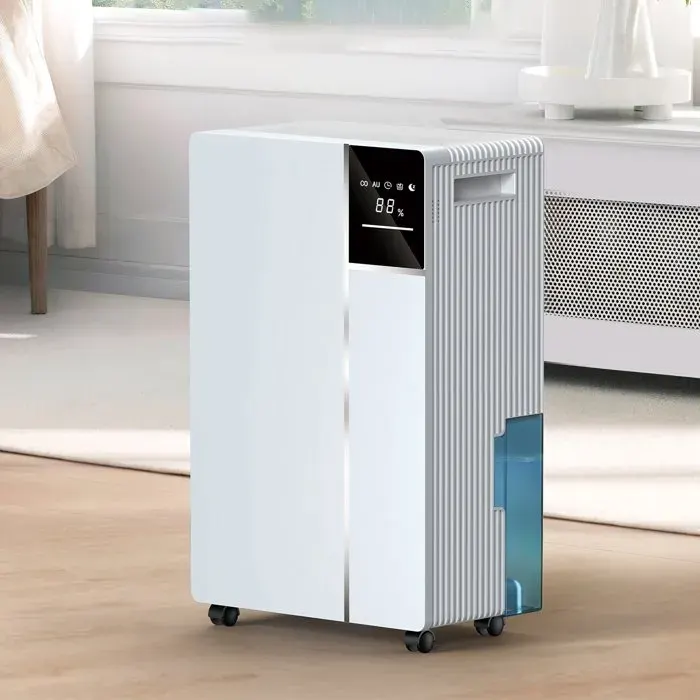 Déshumidificateur dair 16L-jour Déshumidificateur de Chambre Ultra-silencieux Contrôle Mode AUTO Indicateur humidité Minuterie 24H