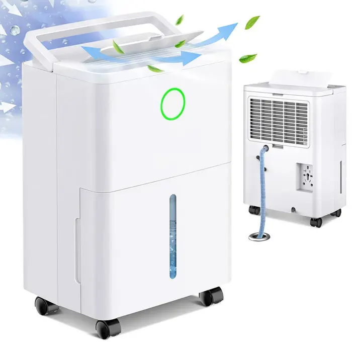 Déshumidificateur dair à Compresseur 180W Éco - 6L/j pour 25m² - 1700ml - Écran Tactile LED - Contrôle Intelligent
