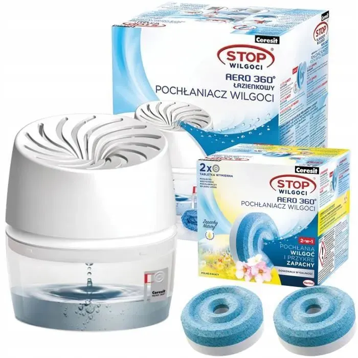 Déshumidificateur dair - Ceresit - Aero 360 - Avec 2 recharges fleurs des champs - Anti-humidité silencieux