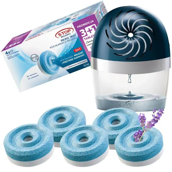 Déshumidificateur dair - Ceresit - Aero 360 - Pack appareil avec 5 recharges 450g dont 1 lavande