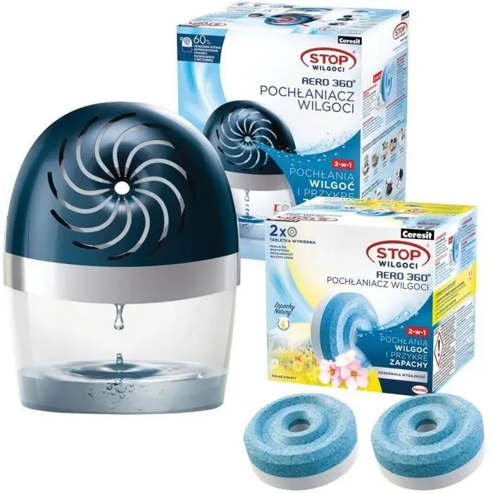Déshumidificateur dair - Ceresit - Aero 360 - Sans électricité - Anti humidité - Parfum fleurs des champs