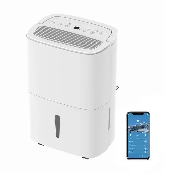 Deshumidificateur dair - EdenDirect - 50L/Jour -décharge continue fonction sèche Linge - Purificateur dair - minuterie 24 heures — coloris Blanc