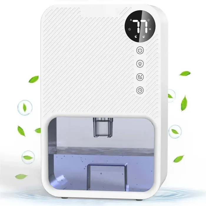 Déshumidificateur dair électrique 3800 ml arrêt automatique une fois plein silencieux séchage auxiliaire 80 W blanc