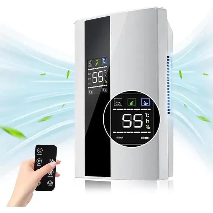 Déshumidificateur dair électrique - PRUMYA - 2200ML - 650ML/j - 0-30 m² - Silencieux Anti-moisissure