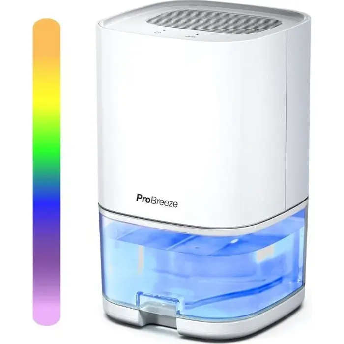Déshumidificateur dair - PRO BREEZE - Mini Déshumidificateur - 1L - Technologie Peltier - Lumières LED