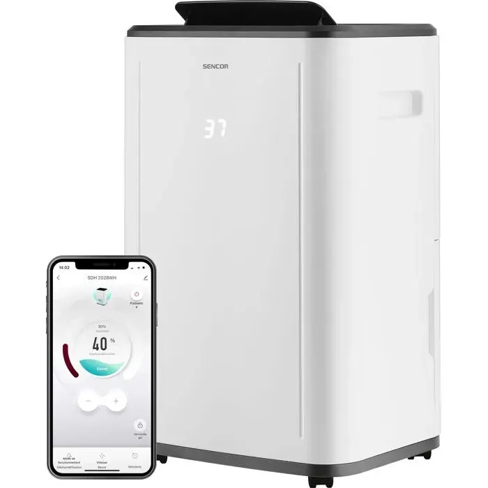 Déshumidificateur dair Sencor SDH 2028WH - 20 L par jour - WiFi - Réservoir 6 L - 3 modes - Blanc