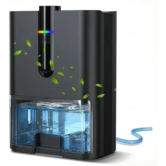 Déshumidificateur électrique domestique 2500 ml fonctionnement silencieux arrêt automatique mode veille. — coloris Noir